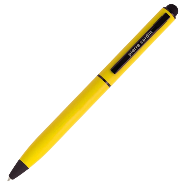 Długopis metalowy touch pen soft touch CELEBRATION Pierre Cardin z logo, żółty, B0101700IP308 – gadżet reklamowy dla firm