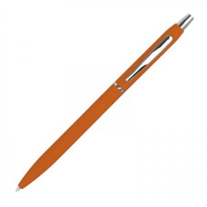 Długopis metalowy soft touch CONCETTA z logo, kolor lub wariant pomarańczowy · ujęcie 3