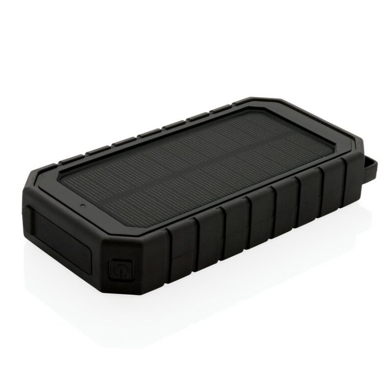 Power bank 10000 mAh, ładowarka słoneczna, kolor czarny, P322.451