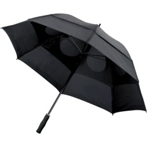 Wiatroodporny parasol manualny z logo V4213, kolor lub wariant czarny