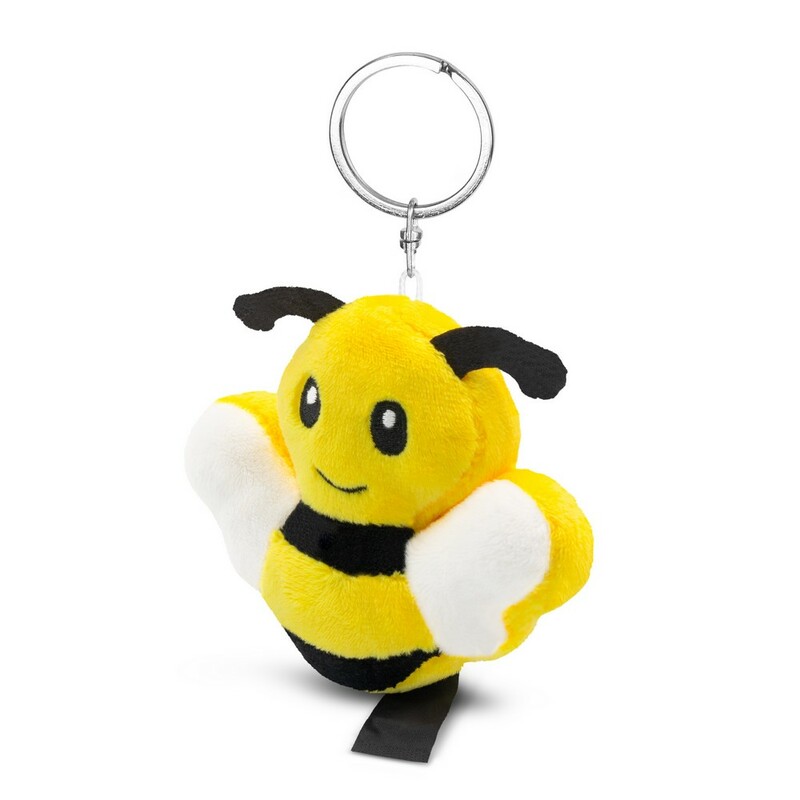 Pluszowa pszczoła RPET, brelok | Miro, kolor żółty, HE851-08